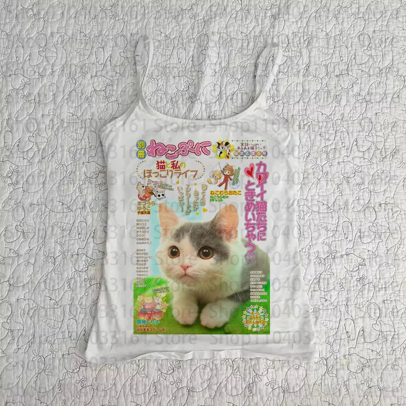 Crop Tops Y2k Top Women Aesthetic Gothic Clothes Women Summer Tanks & Camis Vintage Clothing Emo Harajuku Shoujo Girl Style 90s