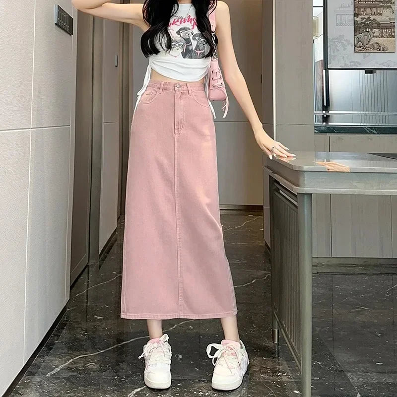 New Summer Women's 100% Cotton Denim Shorts Pink High-waisted S...