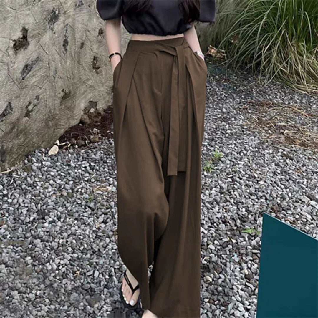 Vintage Baggy Pants Women's Pants Spring Summer 2026 Elegant Pleated Wide Leg Oversized Trousers Ladies Fashion High Waist Pants